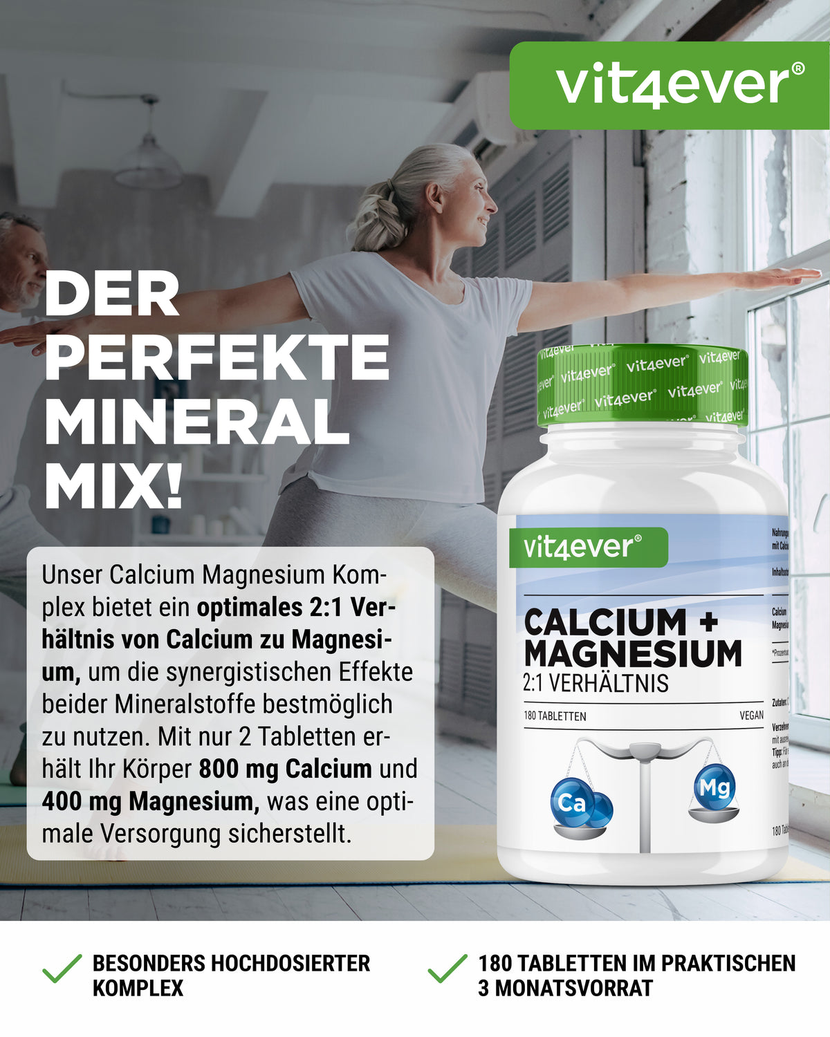 Calcium + Magnesium - 2:1 ratio