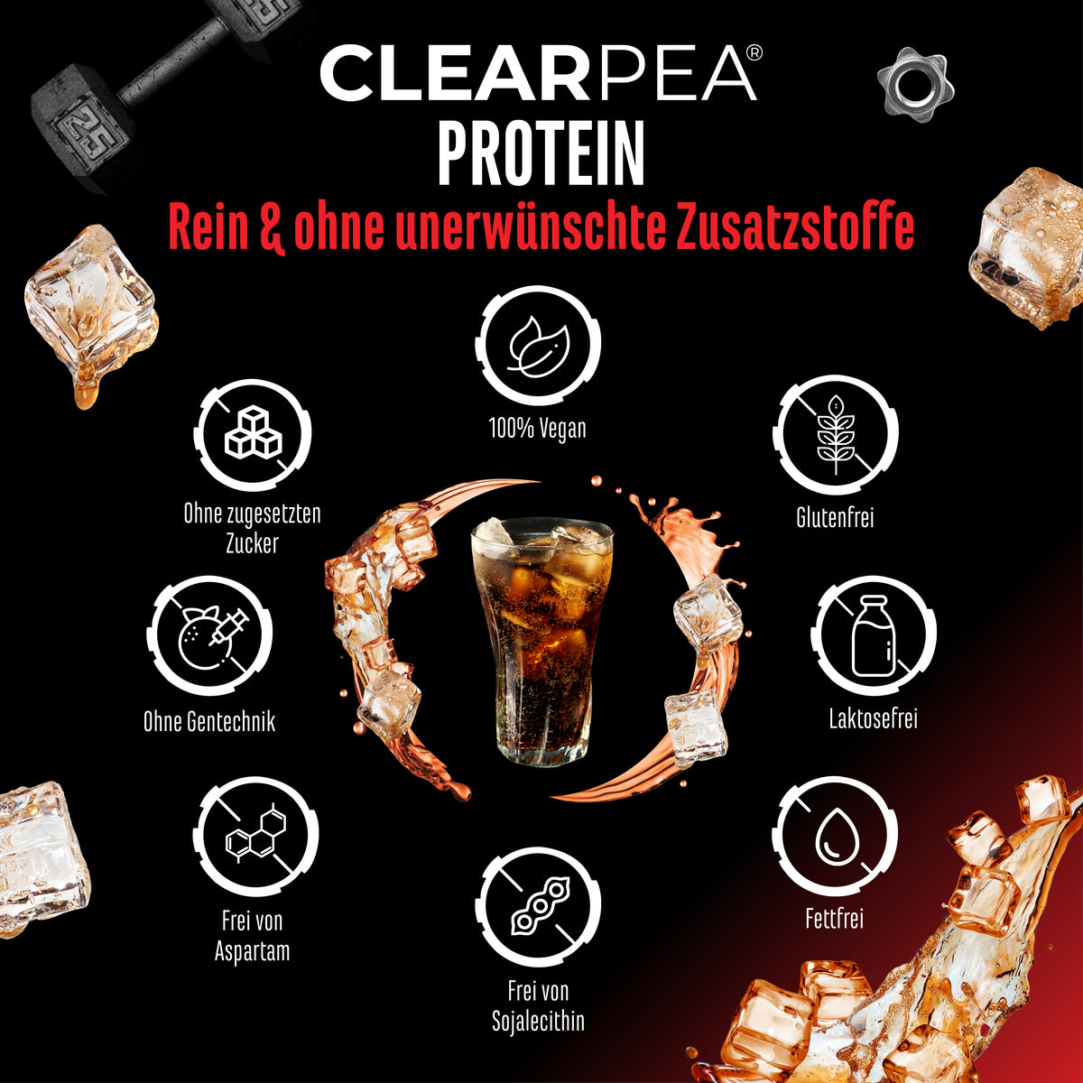 ClearPea® - Proteína vegana transparente - Cola, 454 g