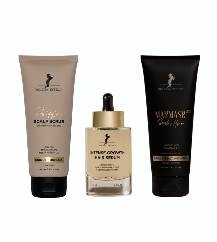 Golden Effect Serum + Mask + Scrub (fettige Kopfhaut)