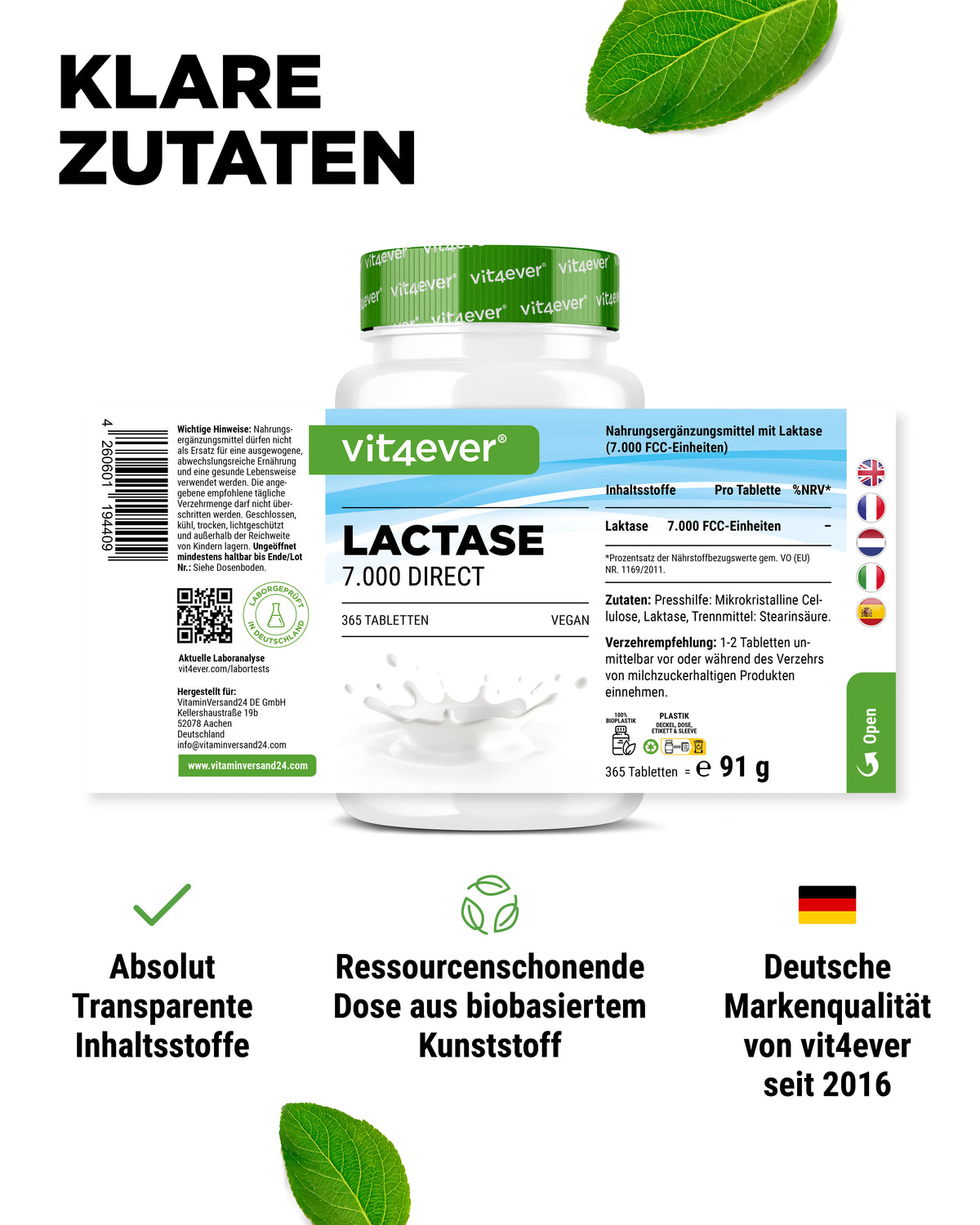 Lactase - à 7000 unités FCC,