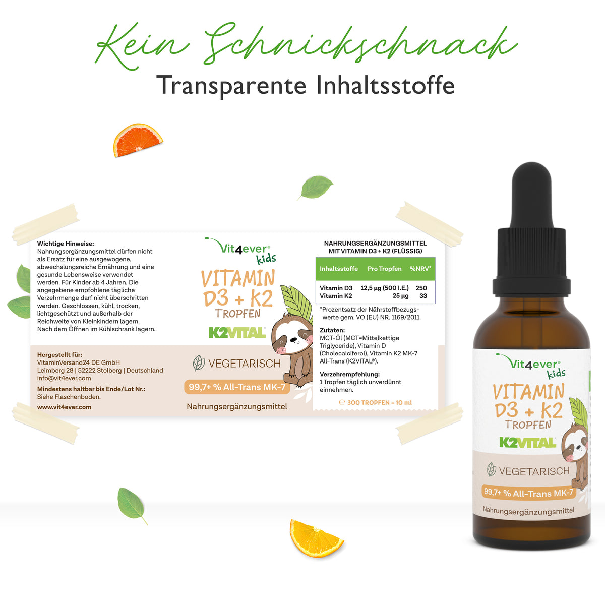 Vitamin D3 + K2 - KIDS - Drops 10ml