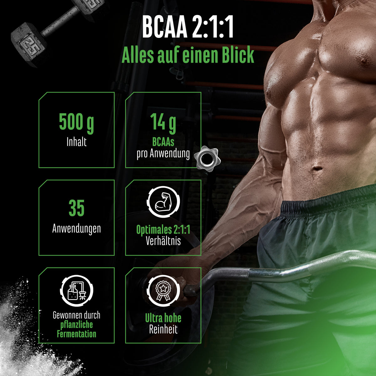 GEN BCAA 2:1:1 poudre - Neutre, 500 g