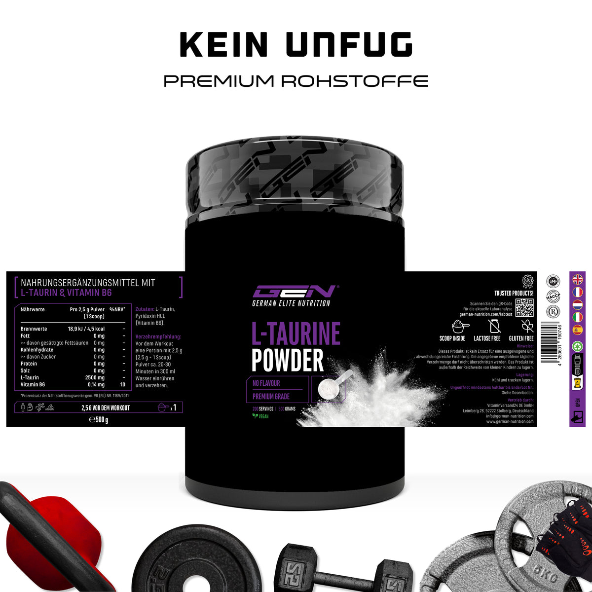 GEN Taurine, 500g poudre
