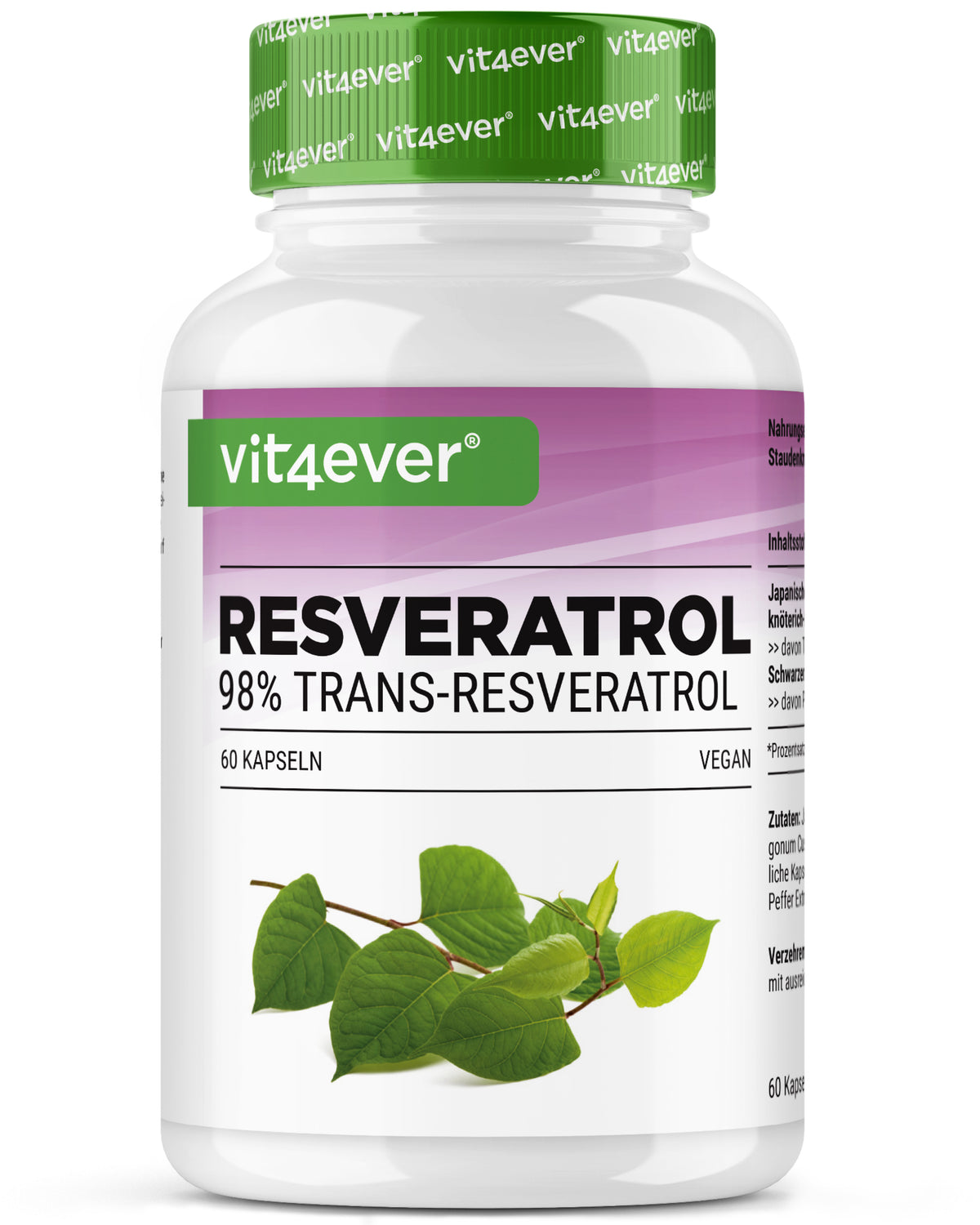 Resveratrol - 500 mg - 98 % Trans-Resveratrol