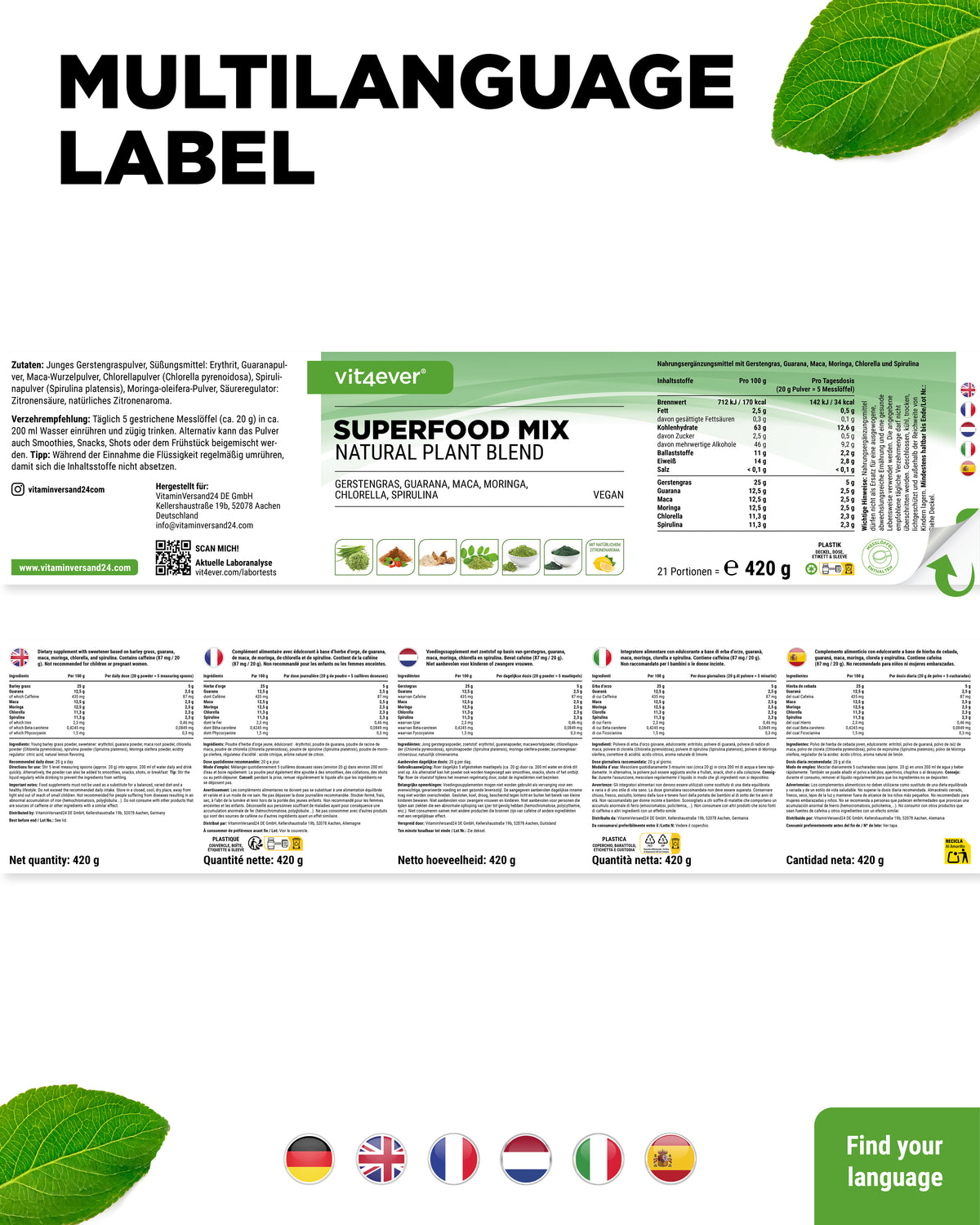 Superfood Mix - 420 g poeder (Shake)