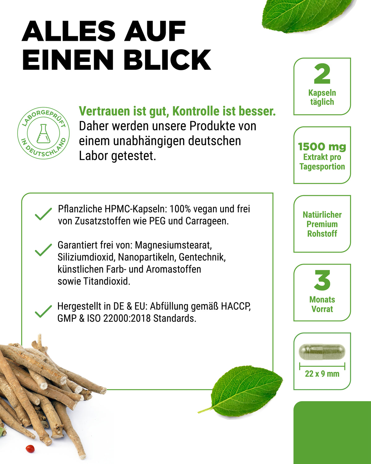 Extrait d'Ashwagandha 1500 mg