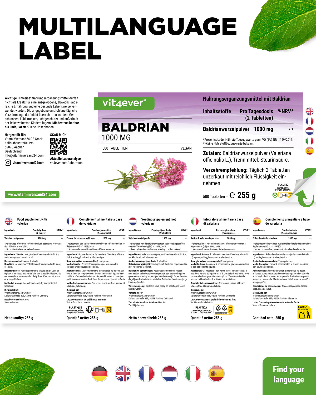 Baldrian - 500 mg