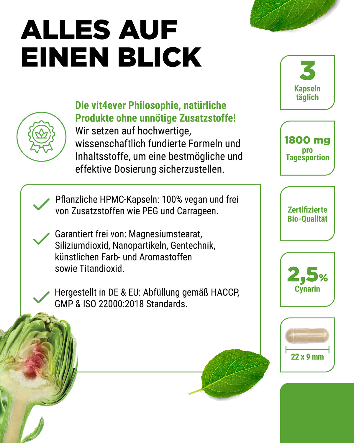 Extracto de alcachofa ecológica - 2,5 % cinarina