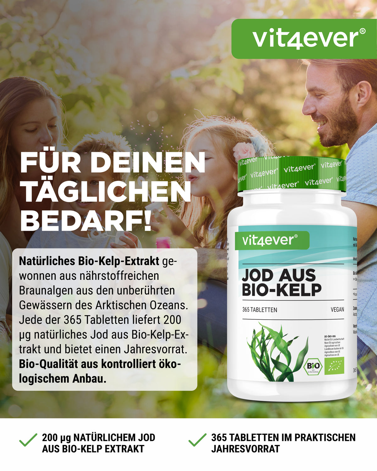 Extracto de kelp ecológico (yodo natural) - 200 µg