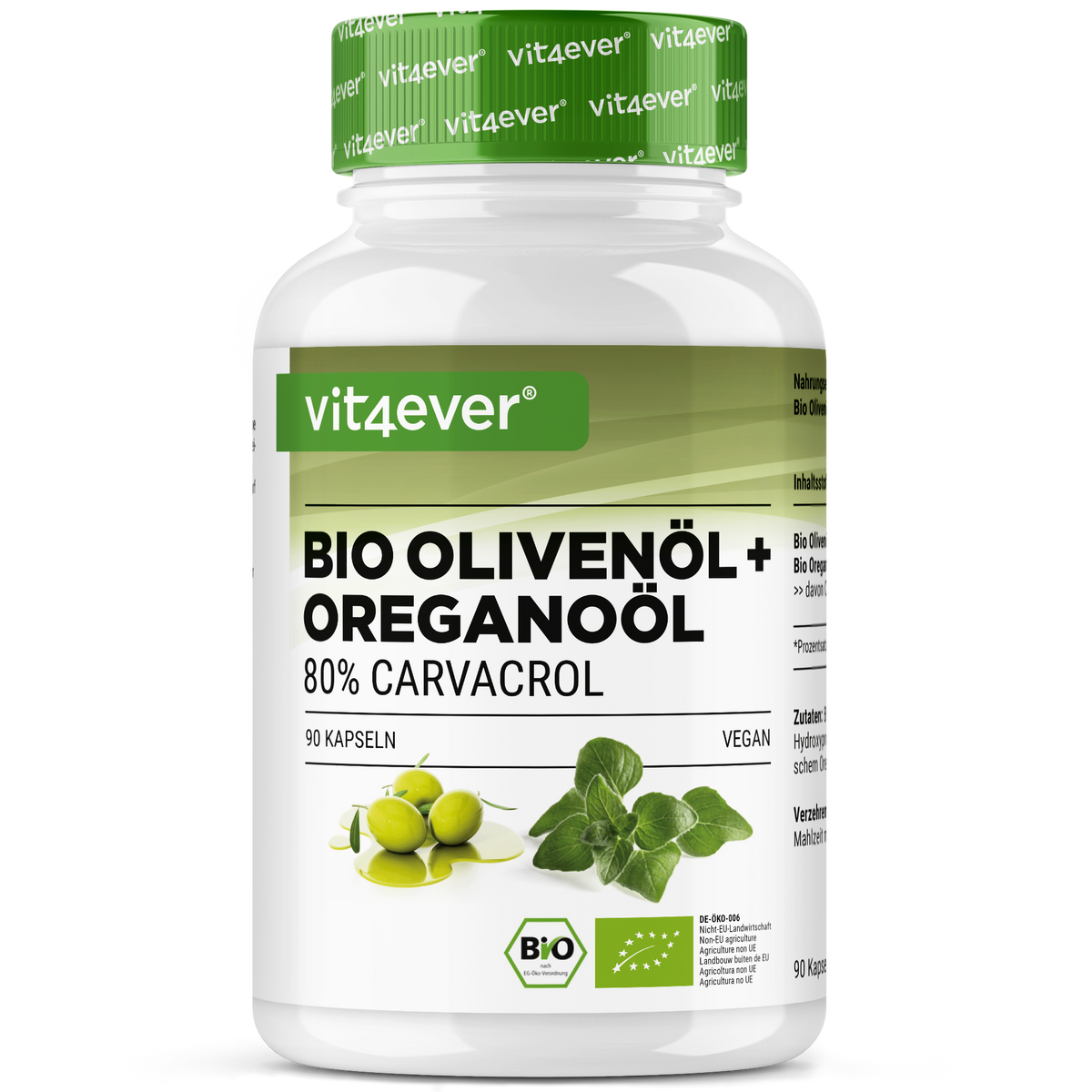 Aceite de orégano ecológico y aceite de oliva,