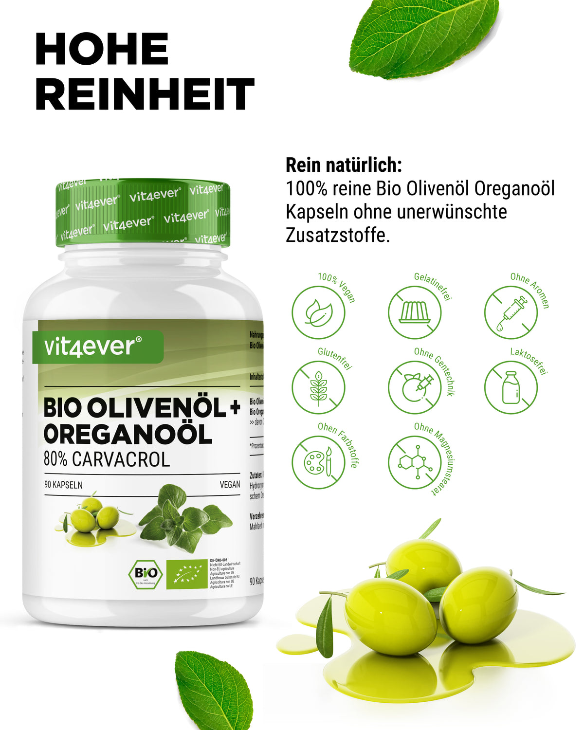 Aceite de orégano ecológico y aceite de oliva,
