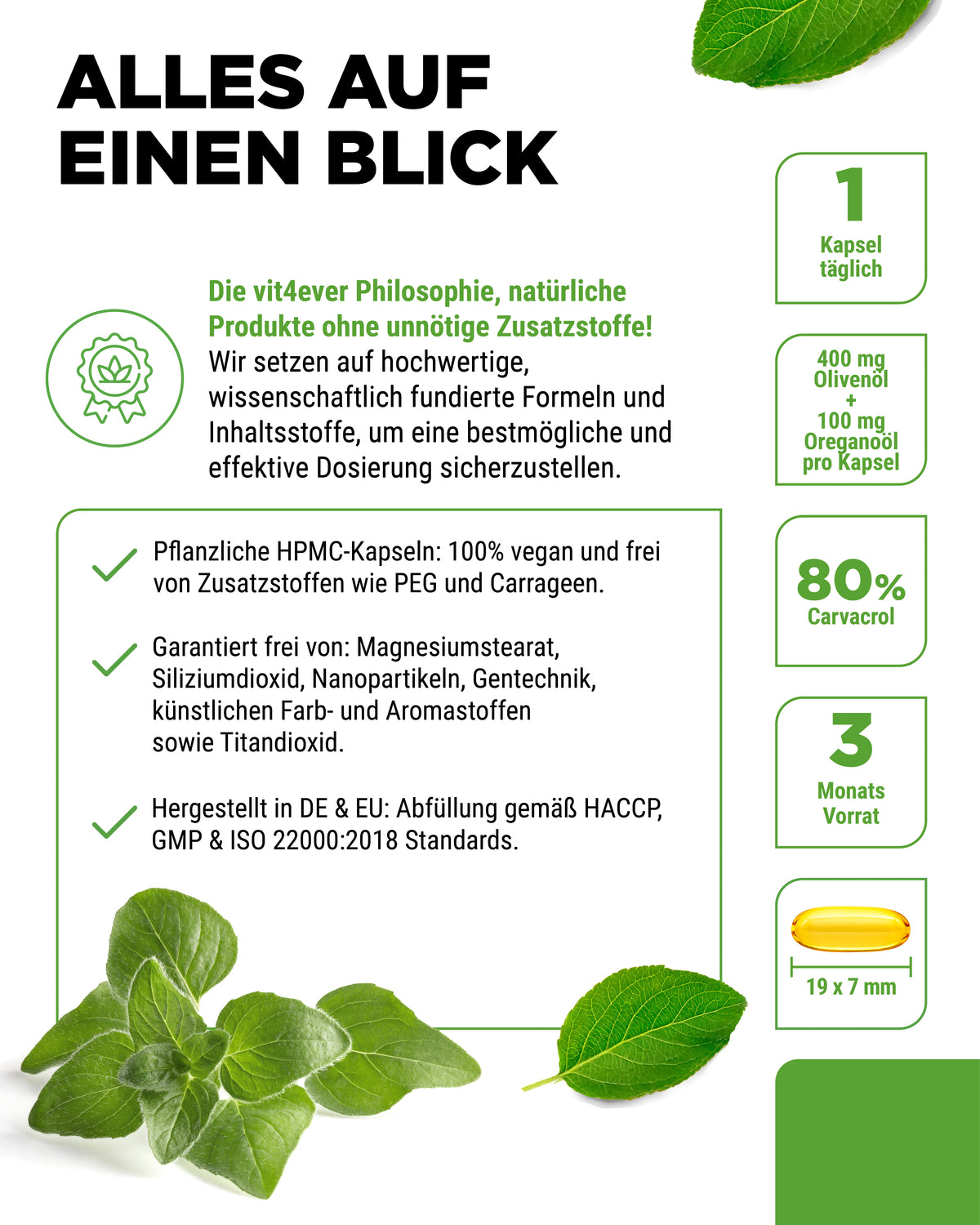 Aceite de orégano ecológico y aceite de oliva,