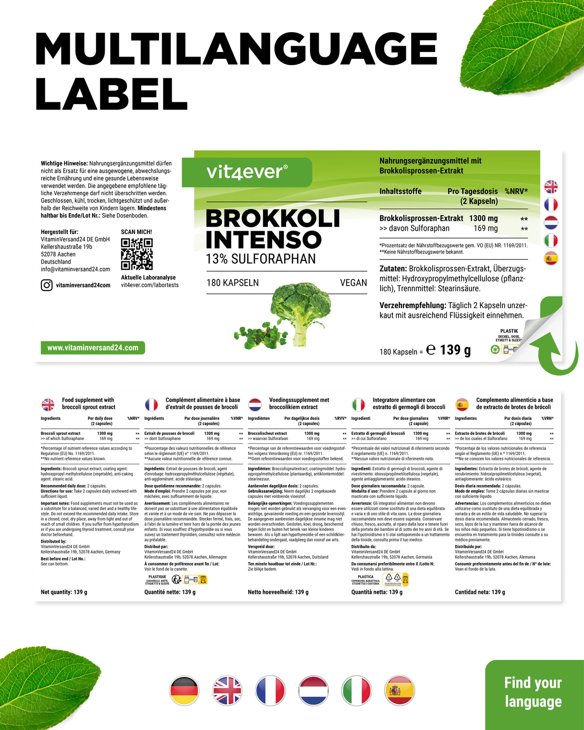 Broccoli Extract - 180 Capsules