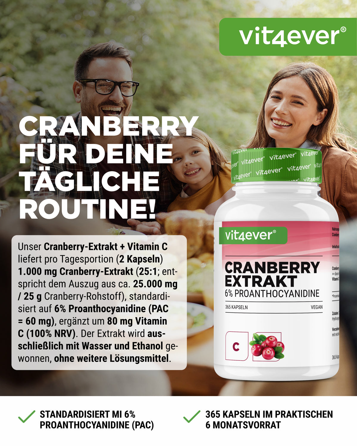 Cranberry with Vitamin C - 365 Capsules