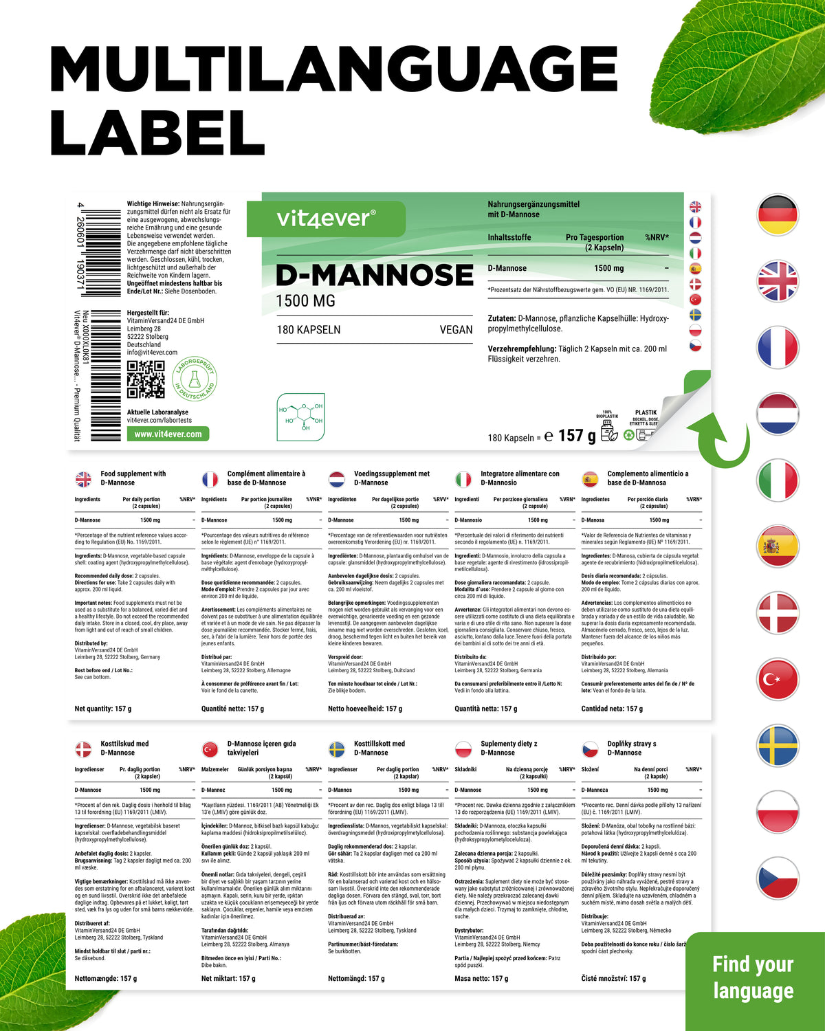 D-Mannosio - 750 mg