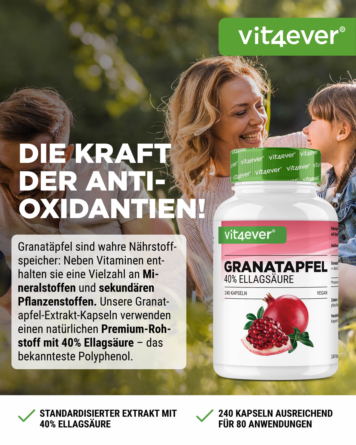 Granaatappeléxtract, 240 capsules