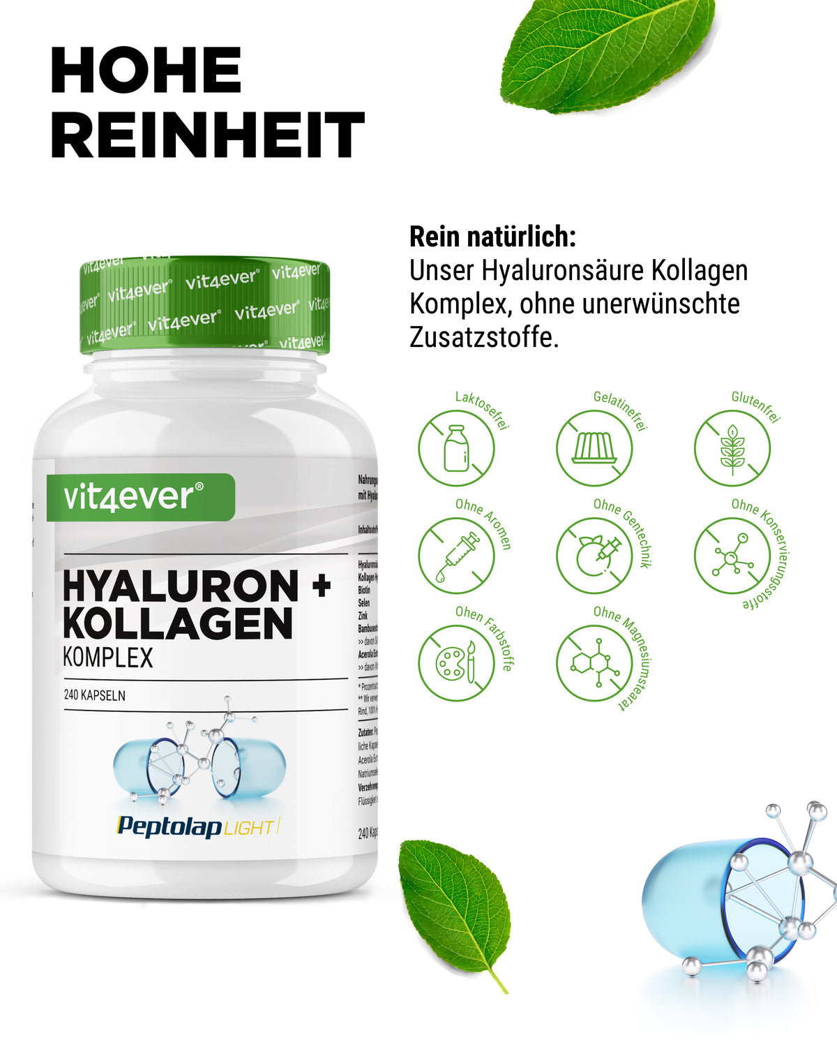 Hyaluronic Acid Collagen Complex - 240 Capsules