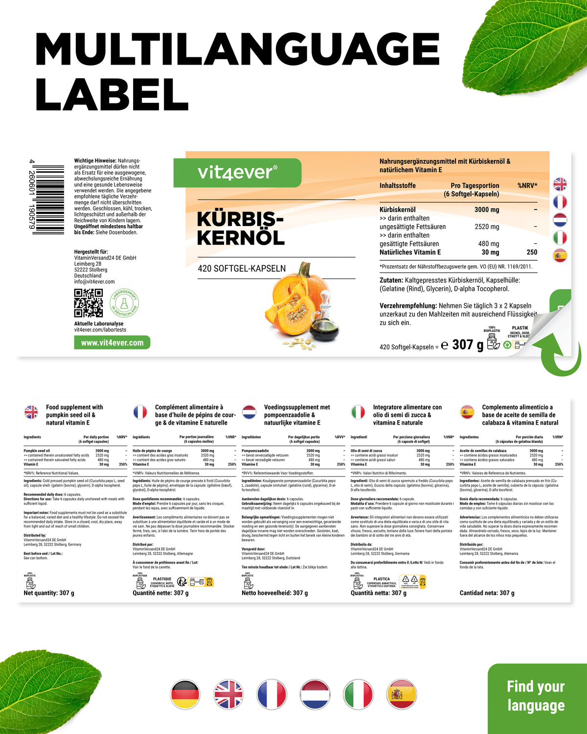Kürbiskernöl Kapseln