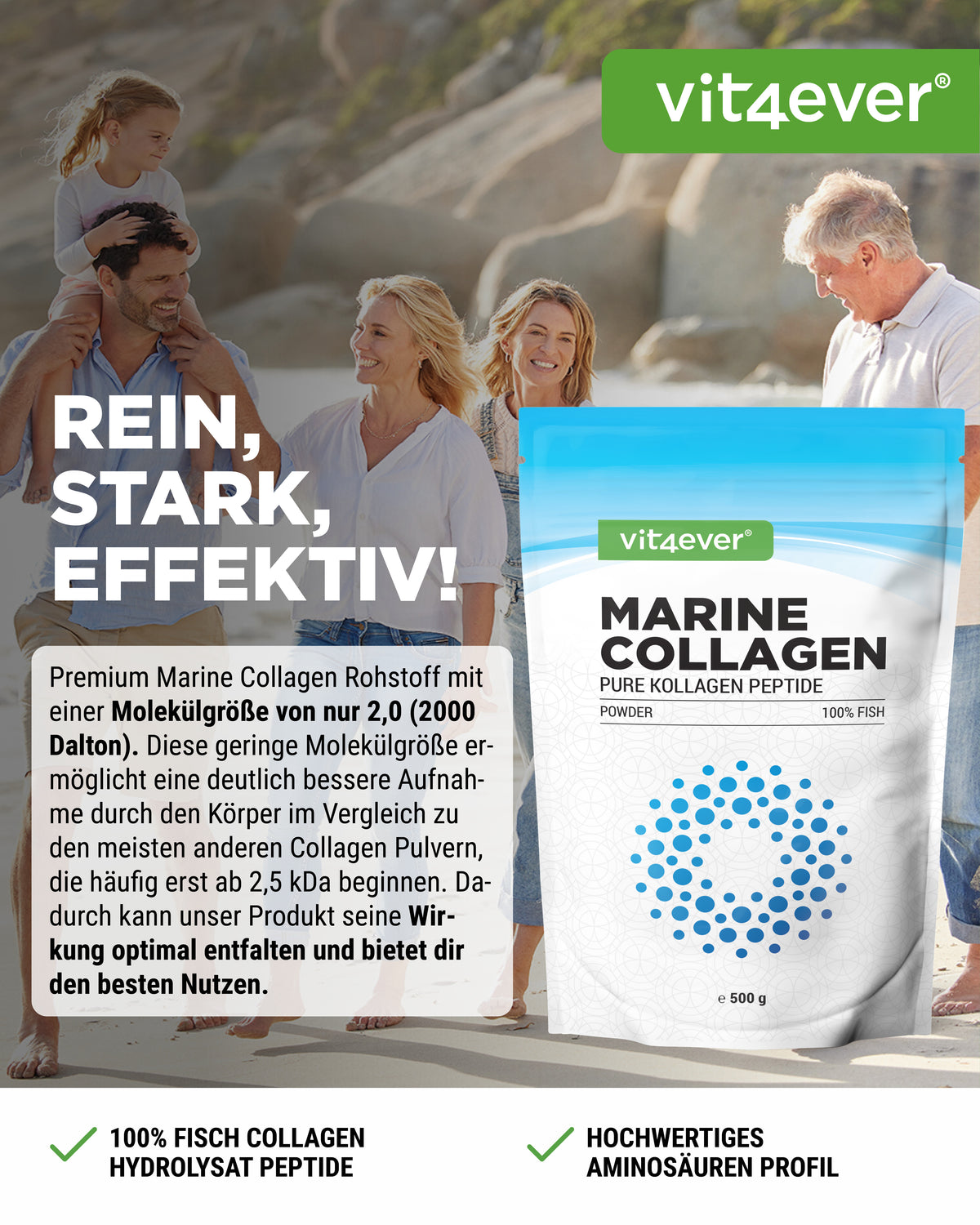 Collagene marino - collagene di pesce, 500 g