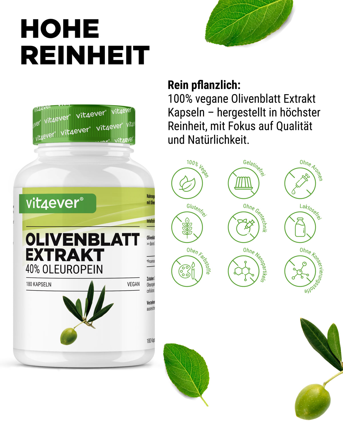 Olivenblatt Extrakt - 40% Oleuropein
