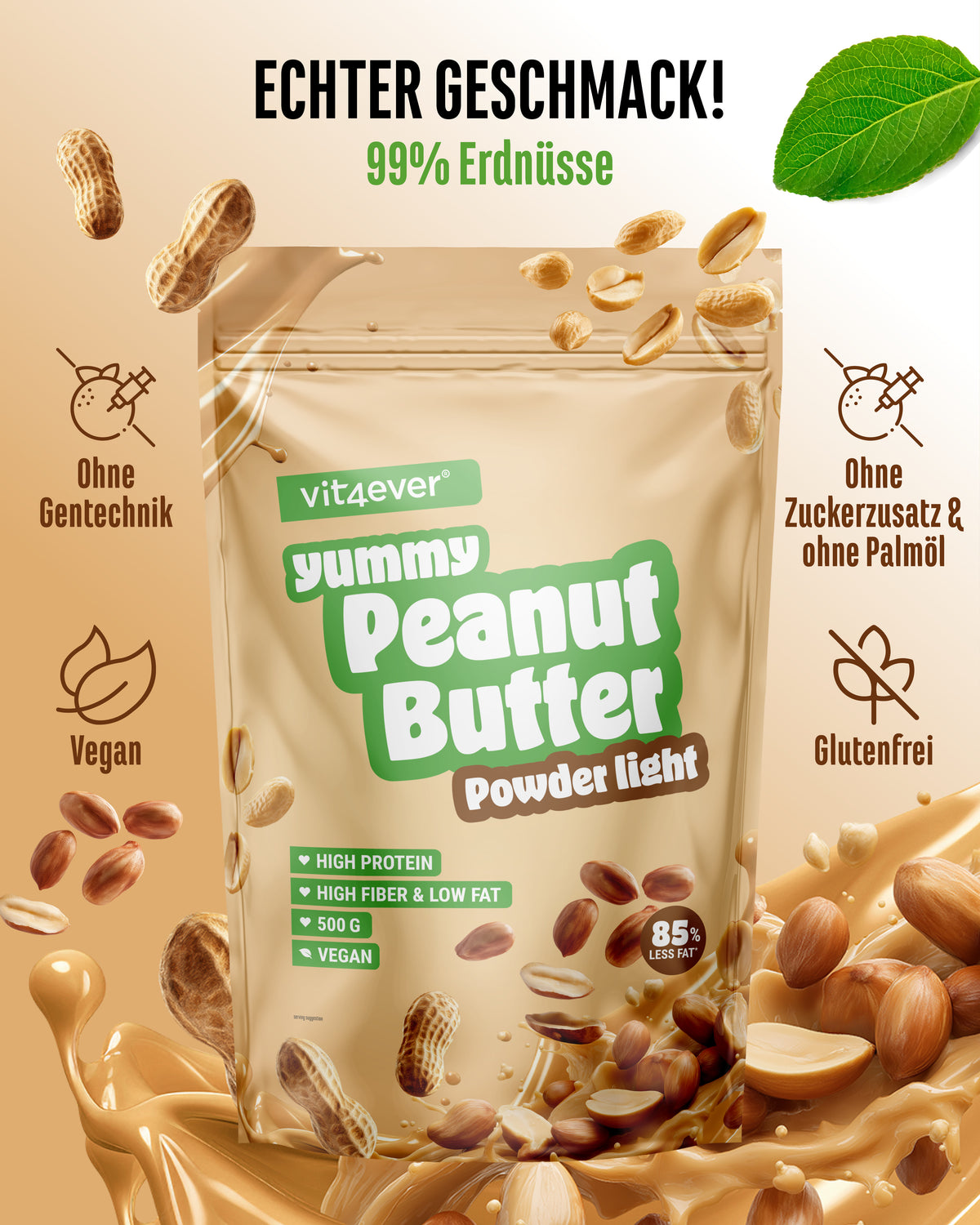 Peanut Butter Light Powder, 500g