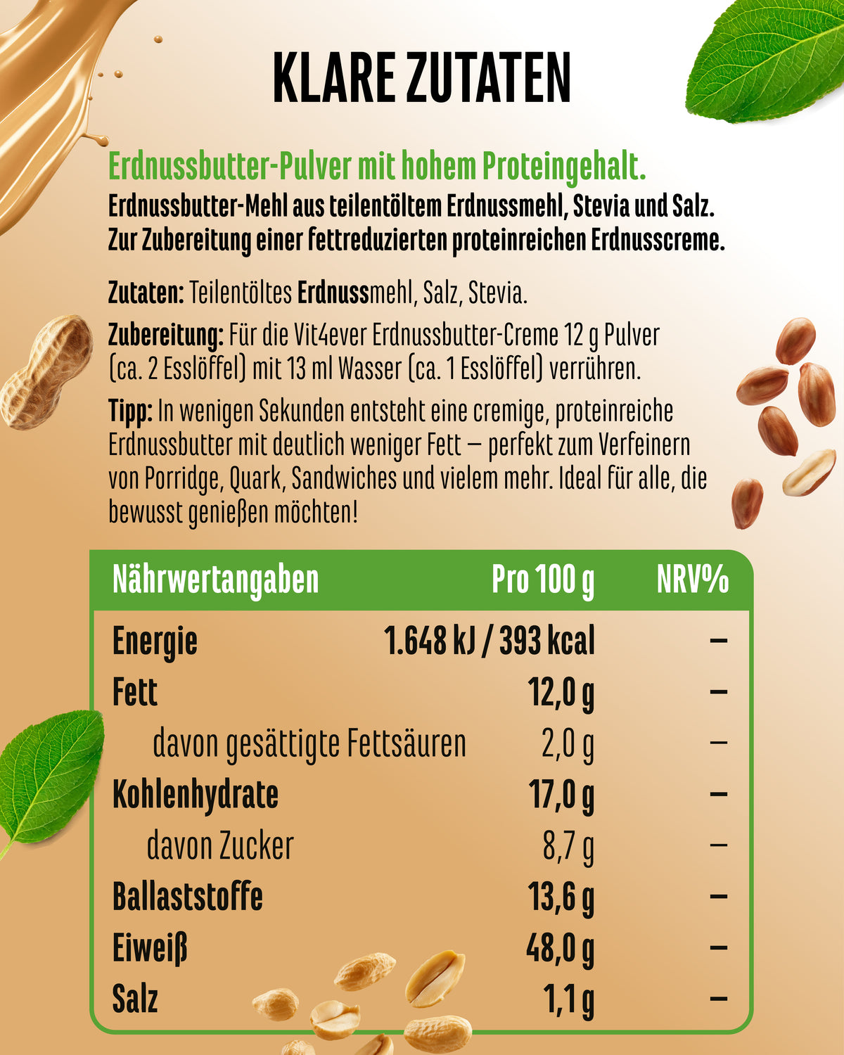 Peanut Butter Light Powder, 500g