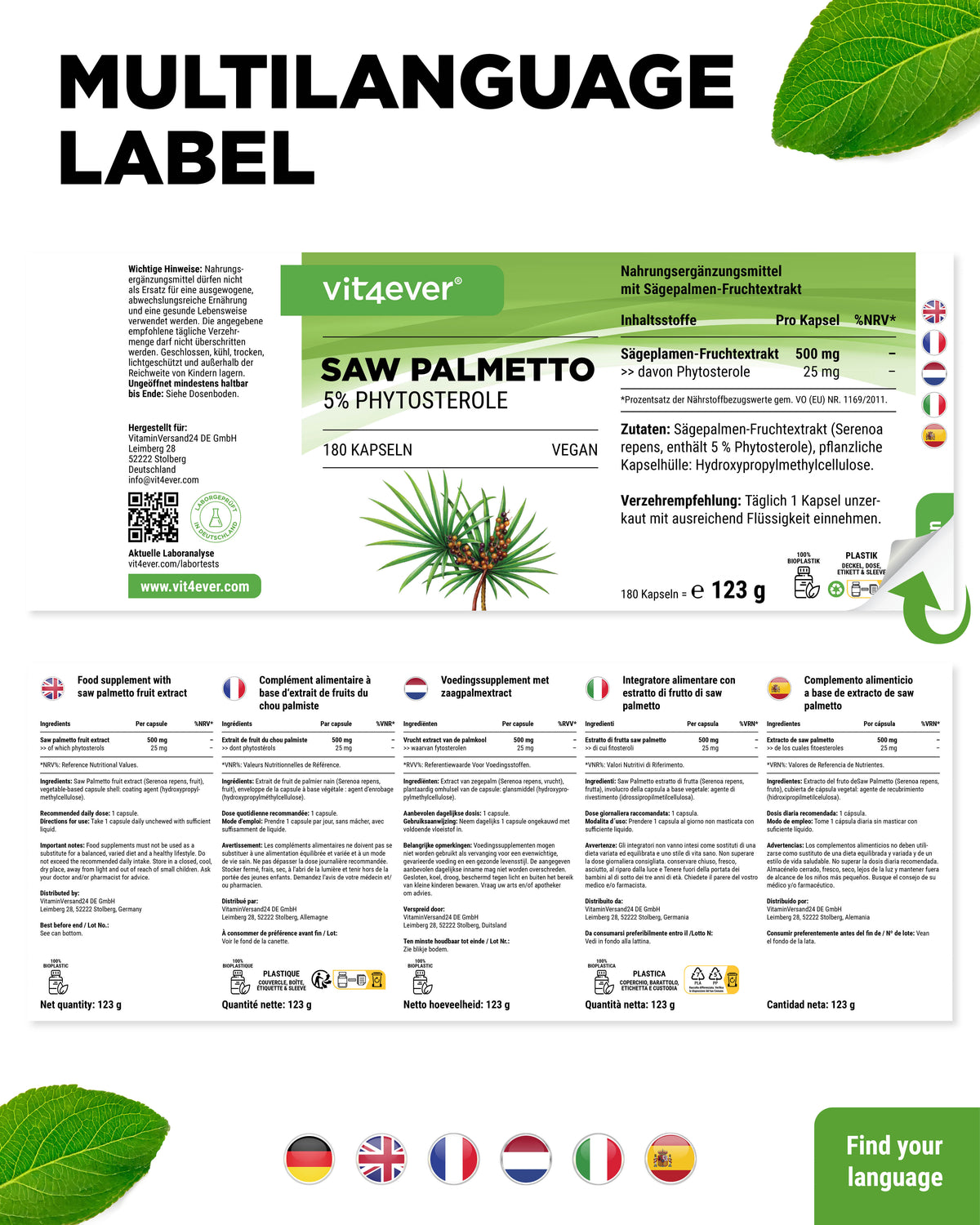 Saw Palmetto Extract - 500 mg