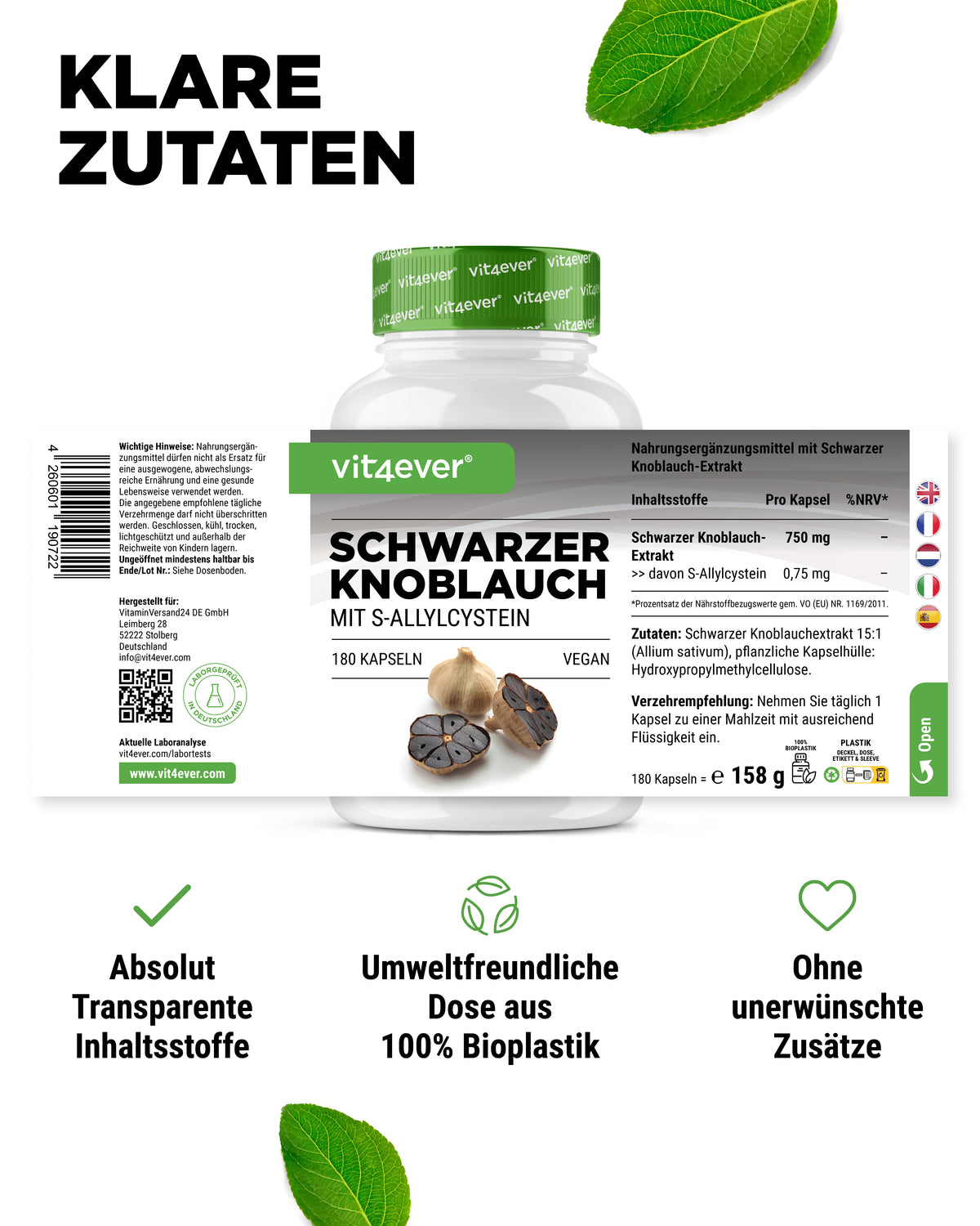Estratto di aglio nero - 750 mg