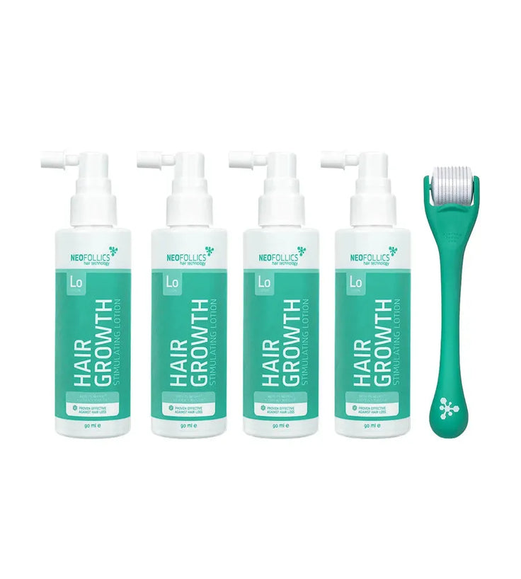 4x Neofollics Haarwachstums-Serum+ kostenloser Scalp Roller - Hairgivers