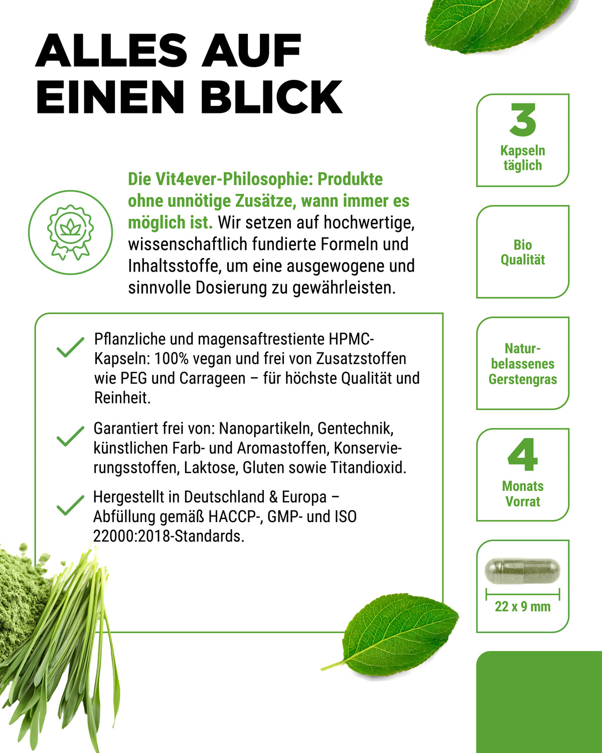 Herbe d'orge Bio - 365 gélules véganes