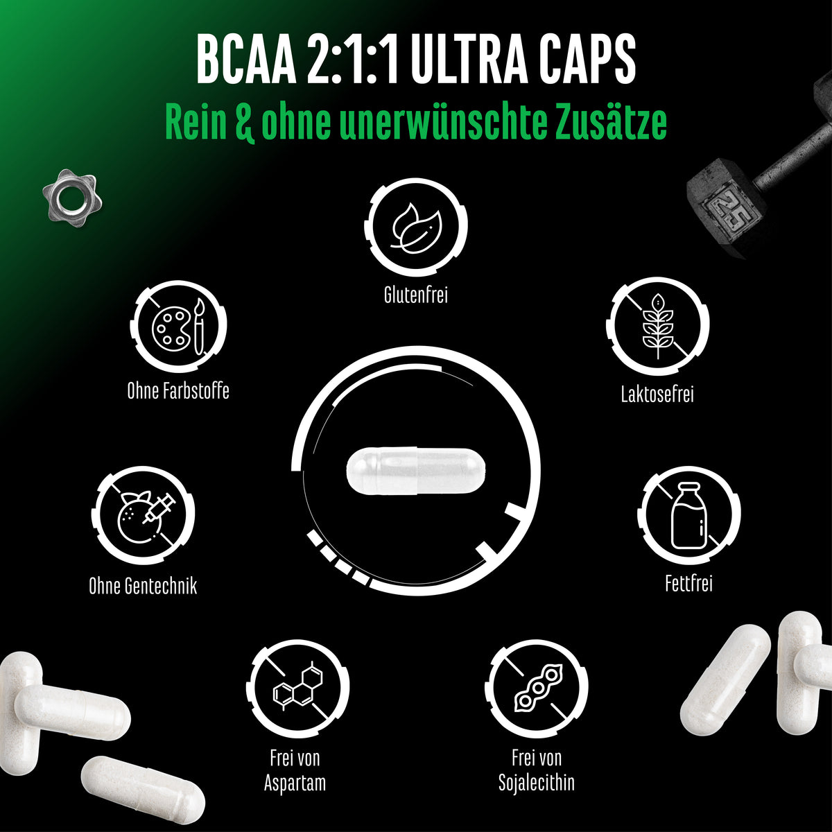 BCAA 2:1:1, 365 Kapseln