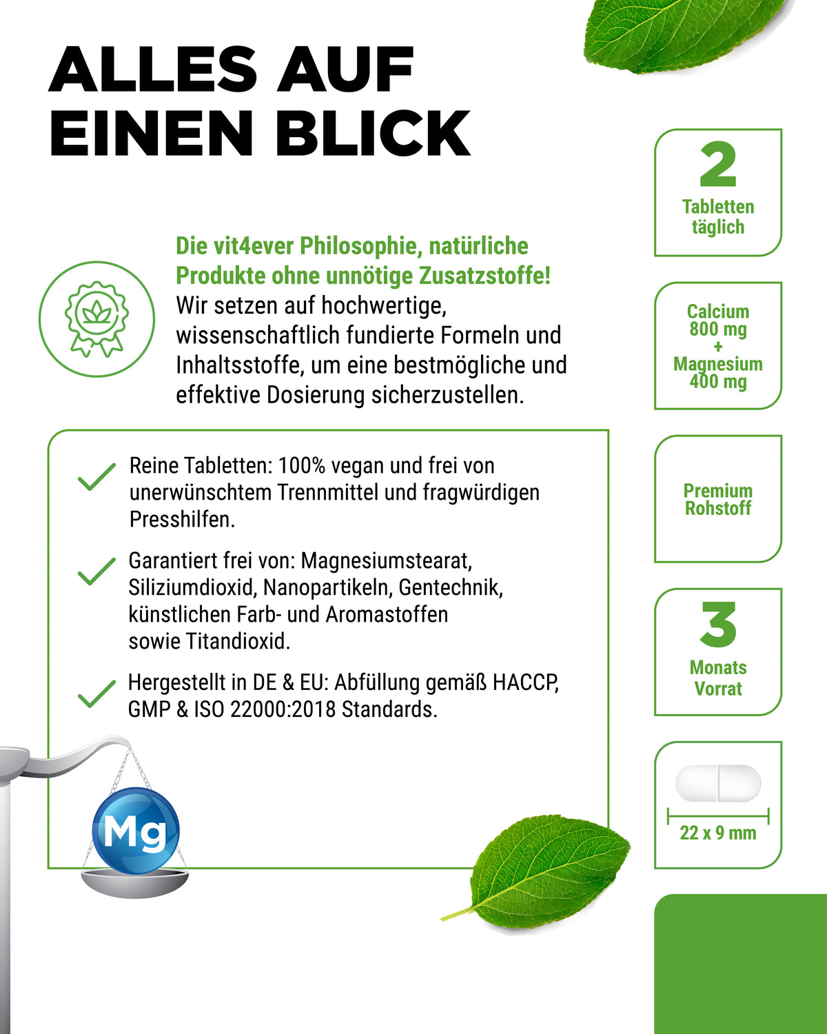 Calcium + Magnesium - 2:1 ratio