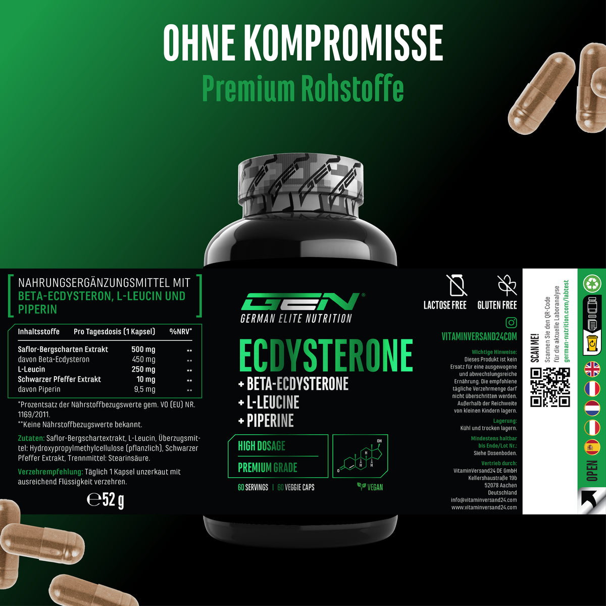 Ecdisterone - 450 mg, 60 capsule