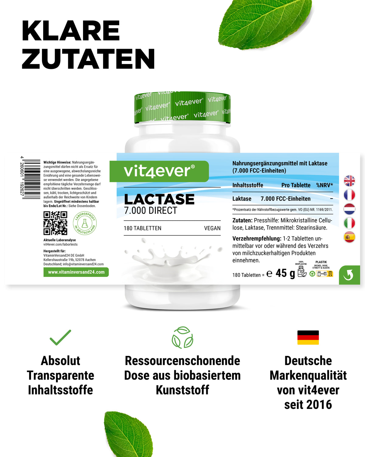 Lactase - à 7000 unités FCC,
