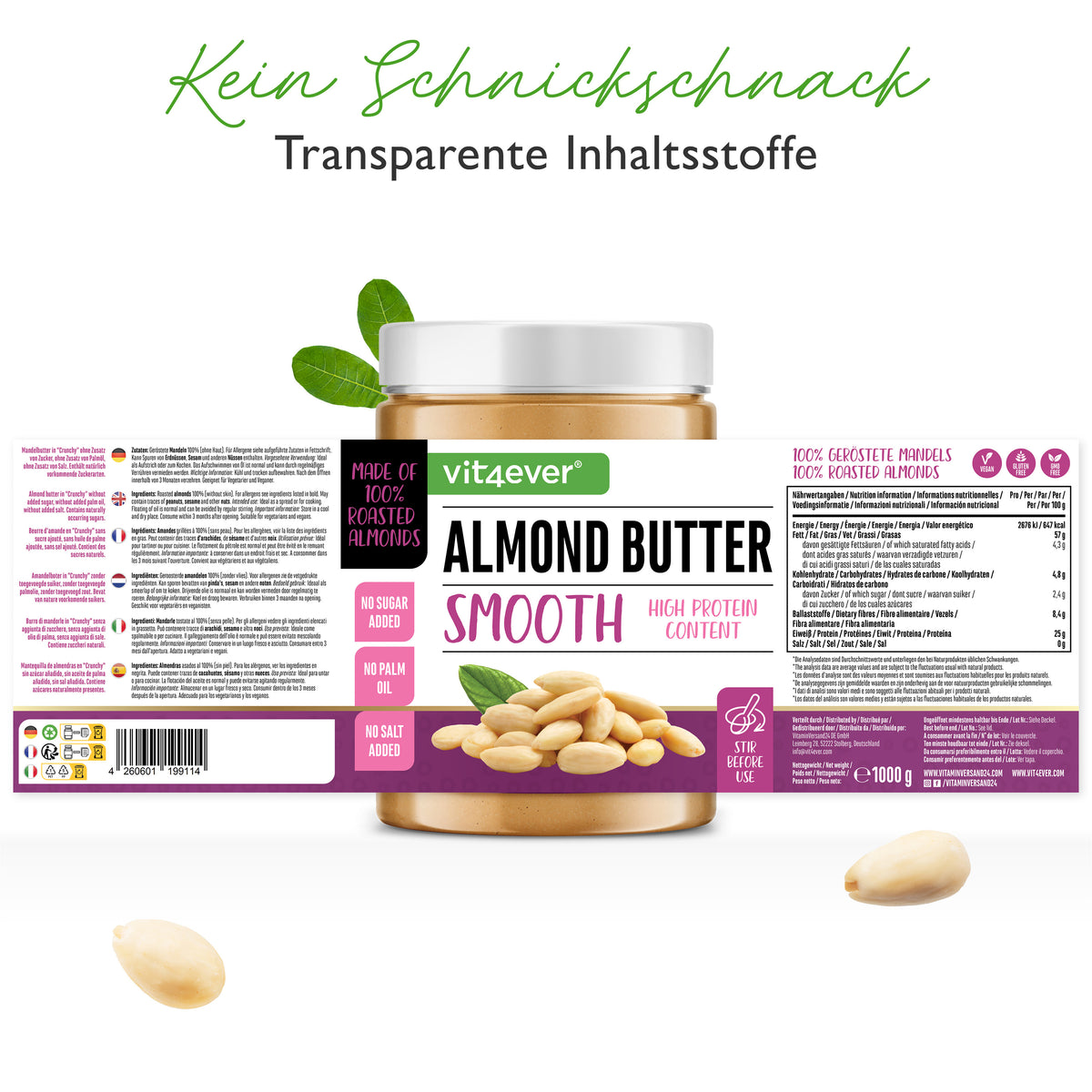 100 % Purée d'amande blanche - 1000 g