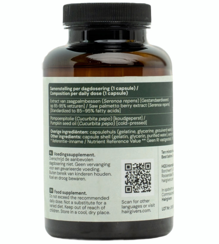 Hairgivers Saw Palmetto Supplement 320 mg | 180 Kapseln (Sägepalm)