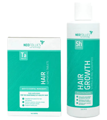 Neofollics Tabletten + Shampoo Behandlung von mäßigem hormonell bedingtem Haarausfall - Hairgivers