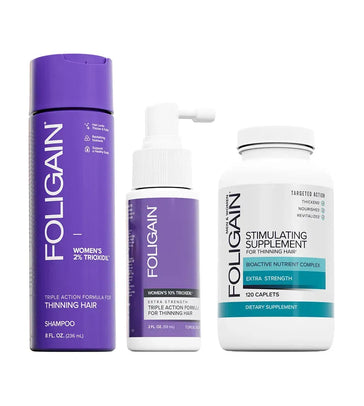 Foligain Shampoo + Serum + Haarwuchs Kapseln (Frau) Foligain Haarwuchsbehandlung (Frau) - Hairgivers