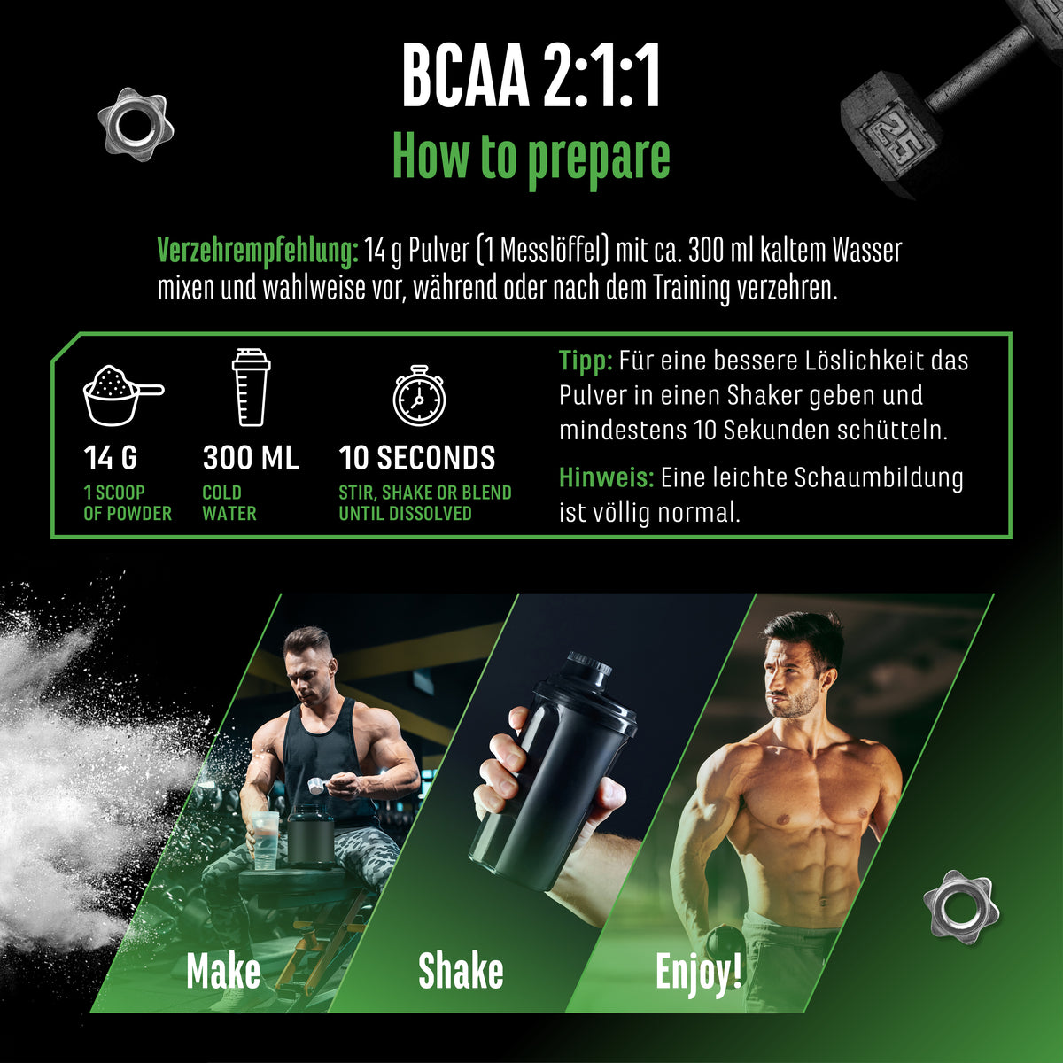 GEN BCAA 2:1:1 poudre - Neutre, 500 g