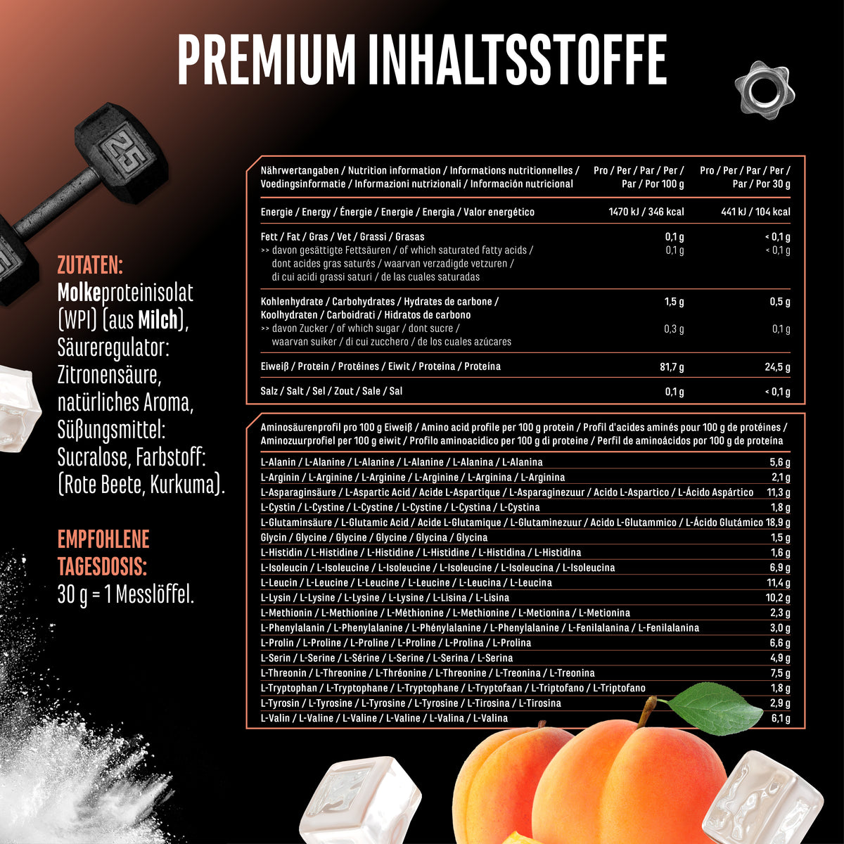 Clear Whey Protein - Fresh Apricot, 900 g