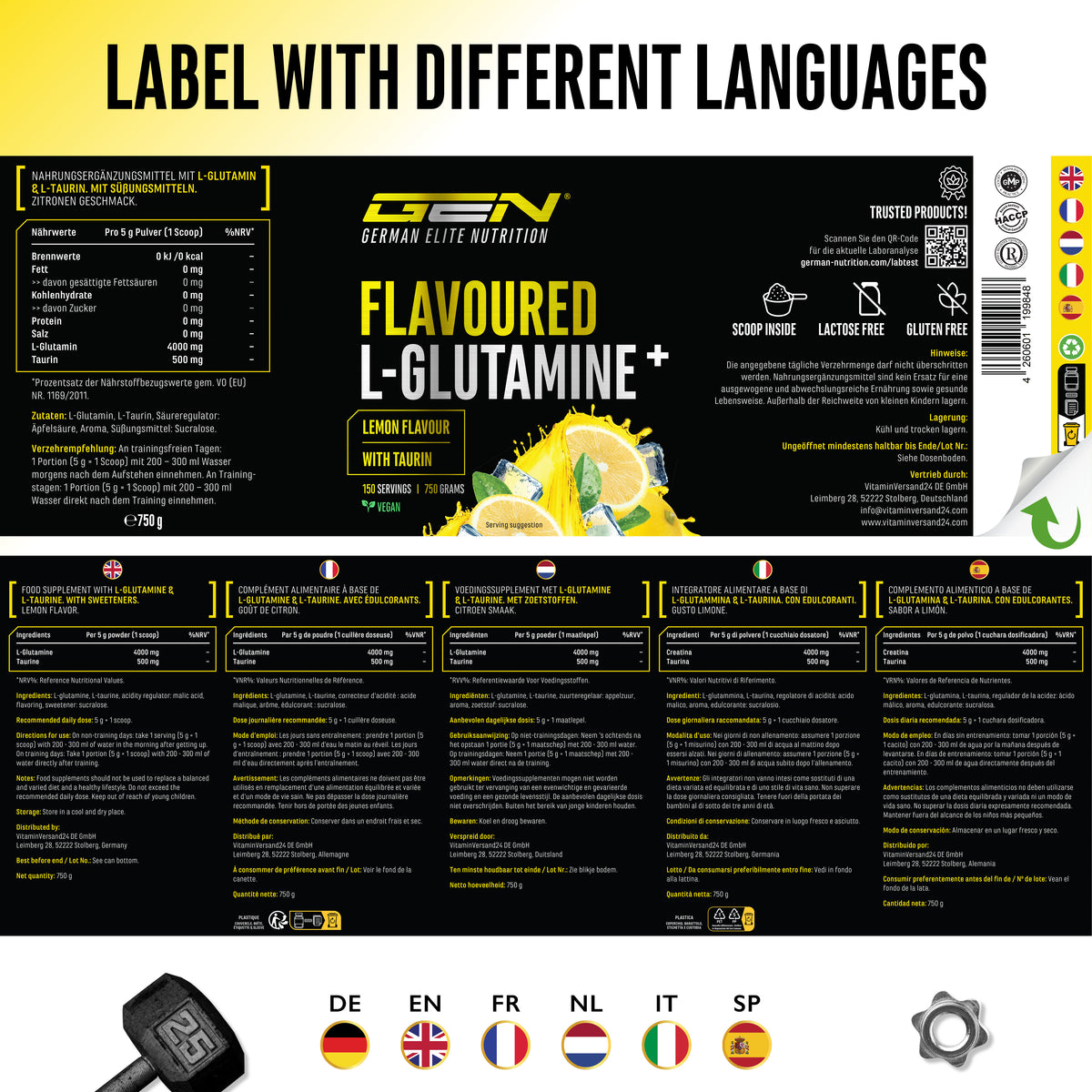 L-Glutamine Powder Flavored