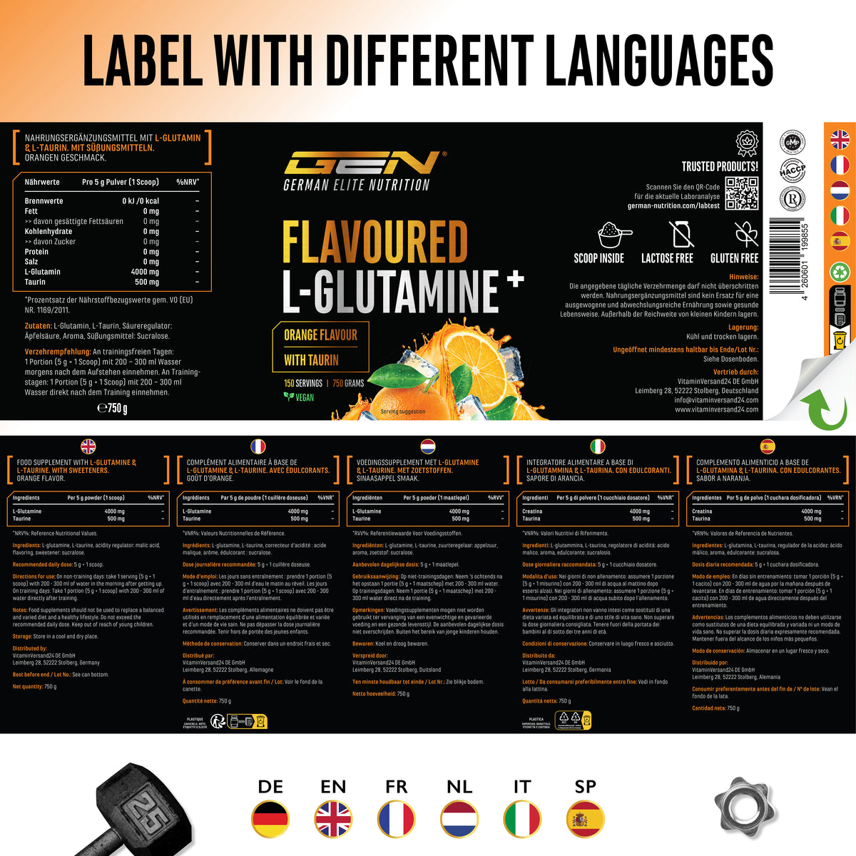 L-Glutamine Powder Flavored