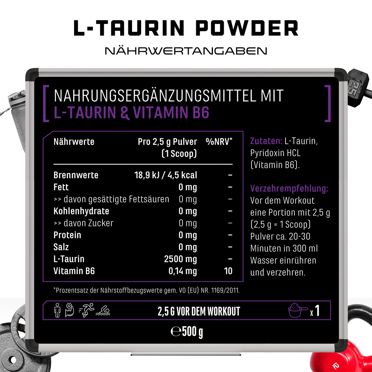 GEN Taurine, 500g poudre