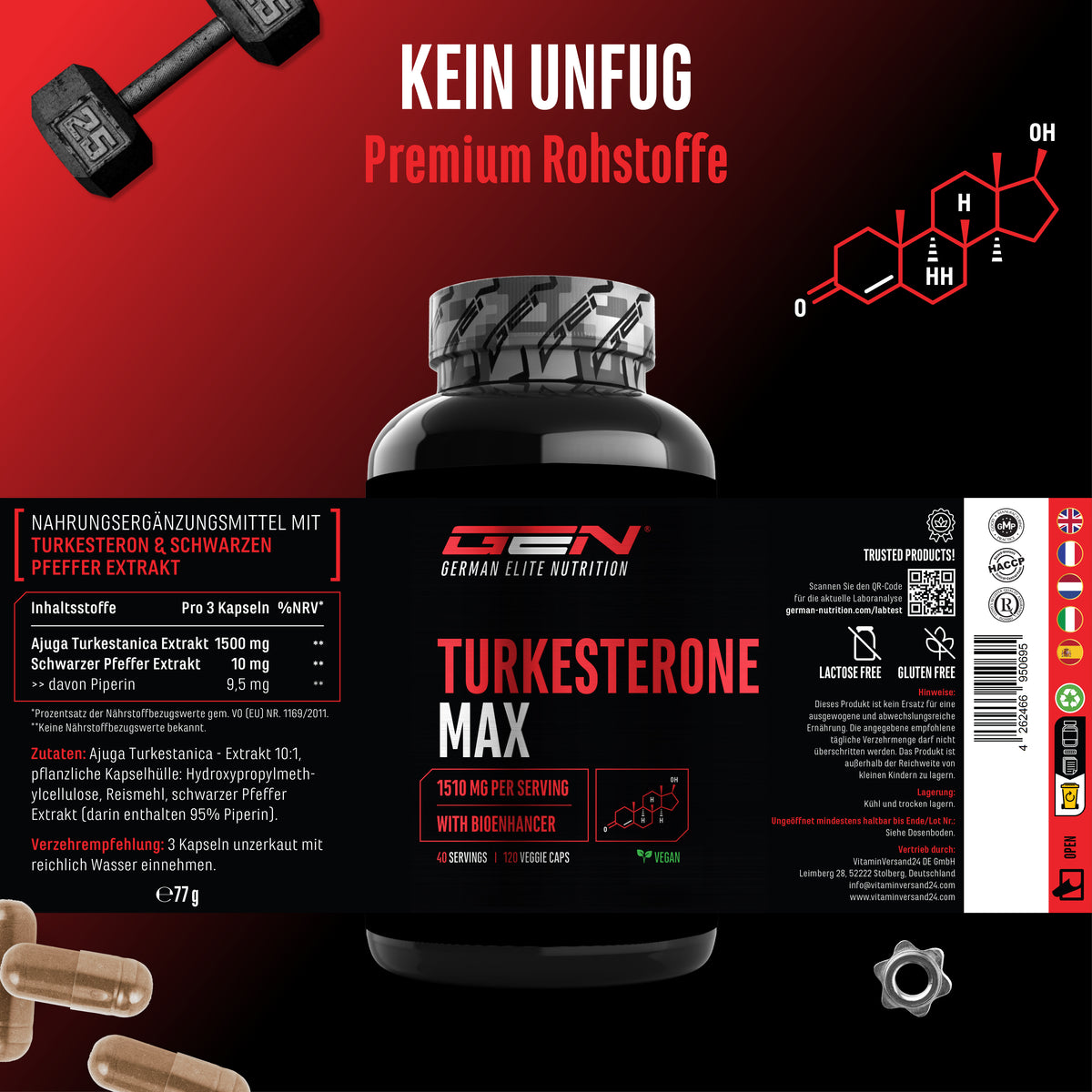 Turkesterone Max, 120 Capsules