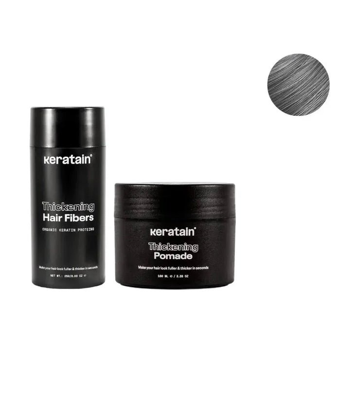Keratain Pomade + Keratain Streuhaar - Grau (25 gr) - Hairgivers