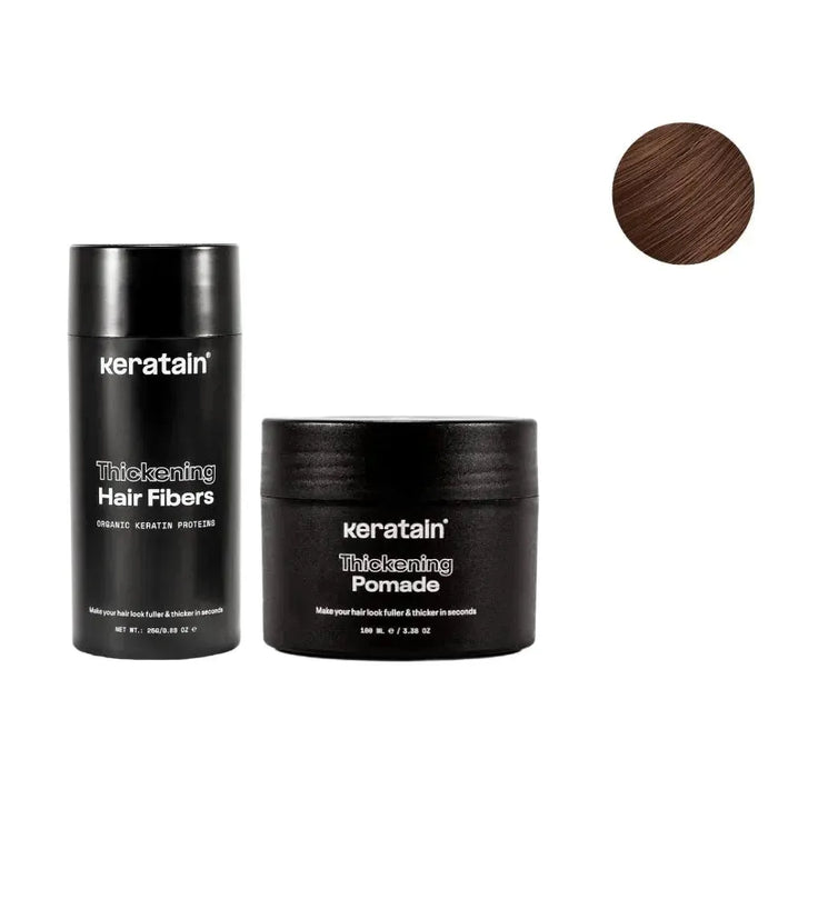 Keratain Pomade + Keratain Streuhaar - Mittlelbraun (25 gr) - Hairgivers