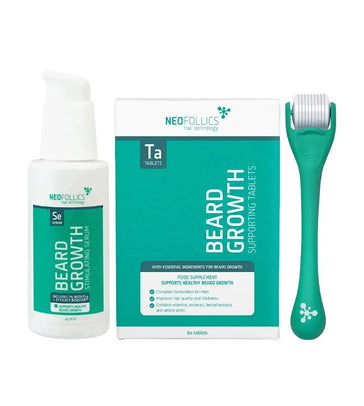 Neofollics Bartserum + Roller + Tabletten Neofollics Bartwuchs Behandlung - Hairgivers