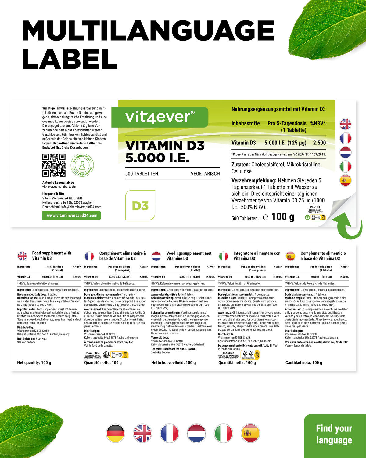 Vitamine D3 Depot 5000 I.E.