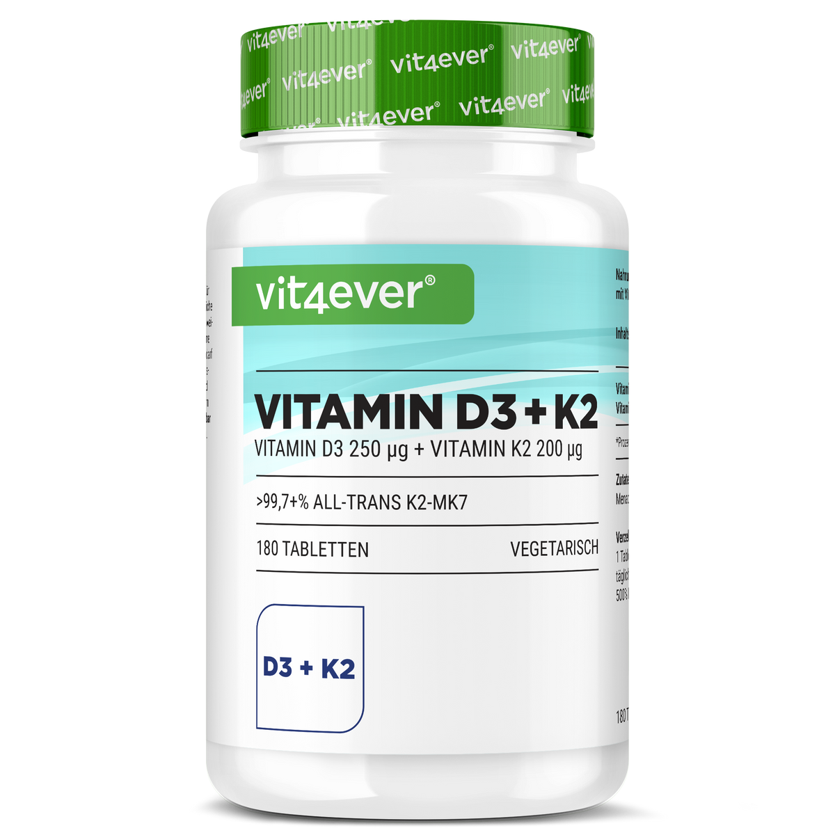 Vitamine D3 10.000 I.E. + Vitamine K2 200 mcg