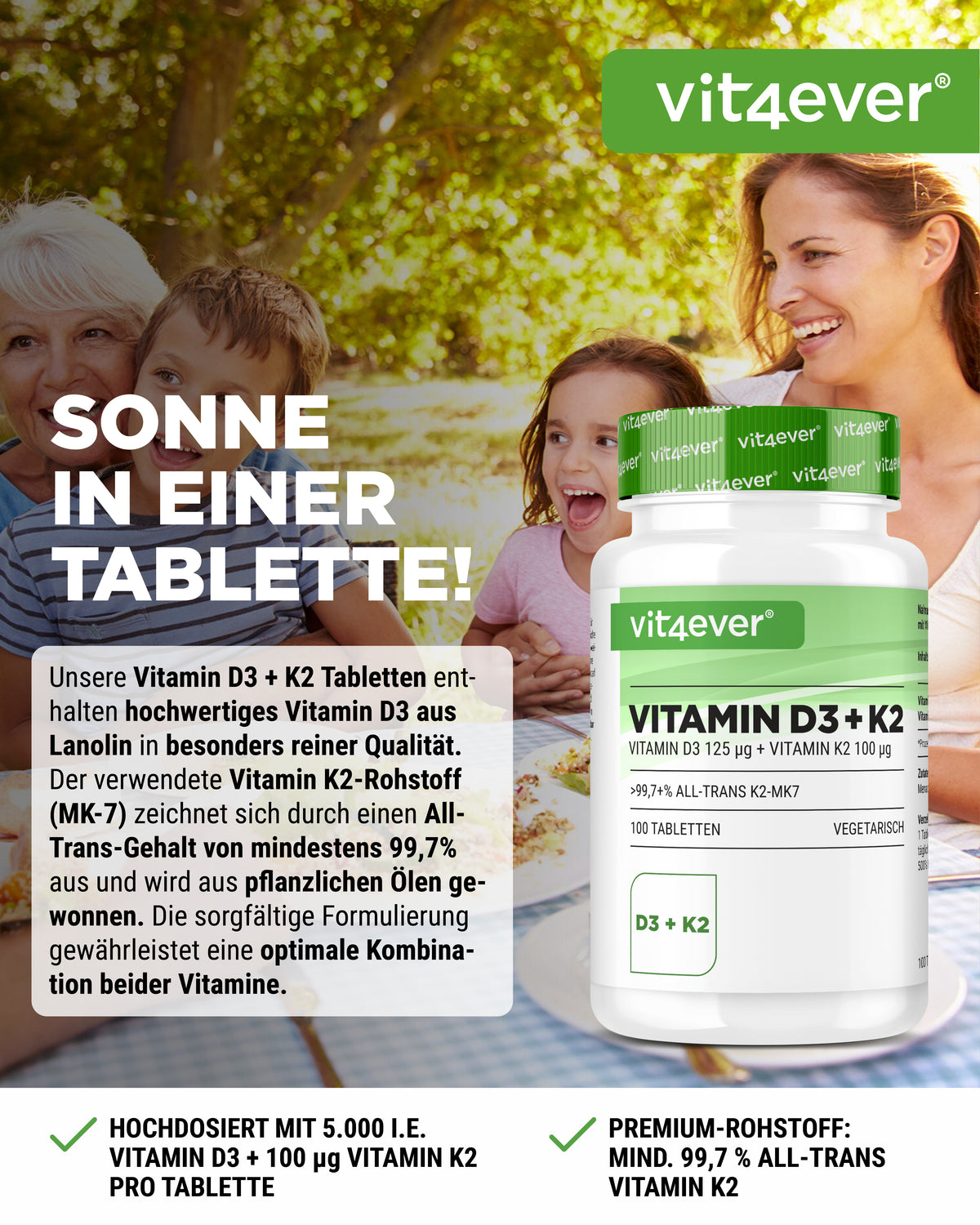 Vitamin D3 5,000 IU + Vitamin K2 100 mcg